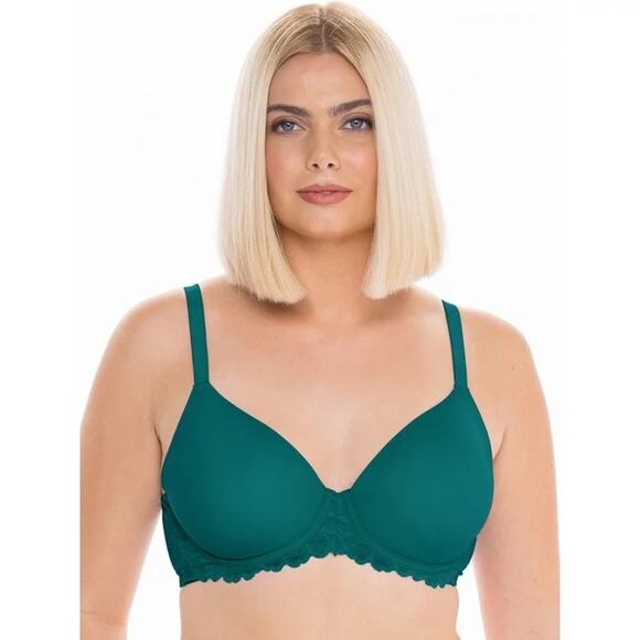 No Boundaries Womens Flex Wire T-Shirt Bra with Stretch Cup Cabo Blue Size 32B - Picture 1 of 5